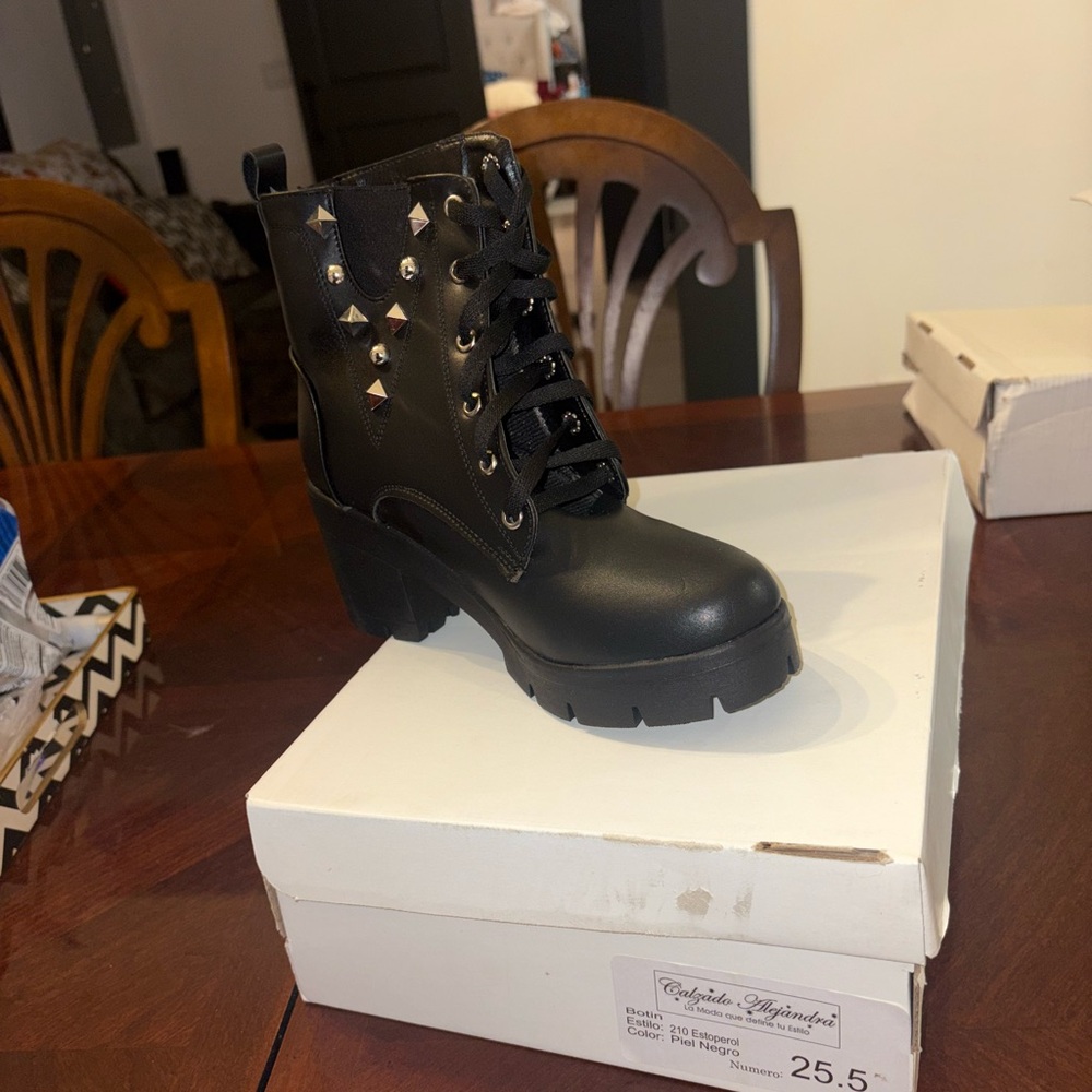 Black Studded Ankle Boots